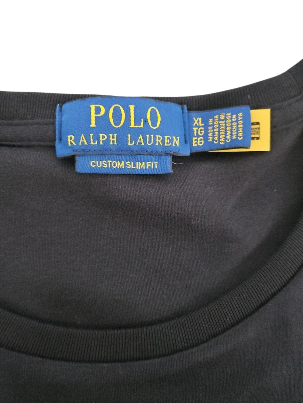 Ralph Lauren Polo Custom Slimfit XL Black Tshirt